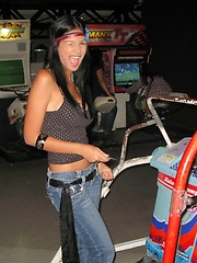 Karla Spice has a fun day at the amusement park