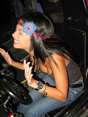 Karla Spice has a fun day at the amusement park