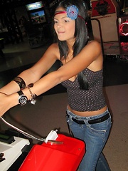 Karla Spice has a fun day at the amusement park
