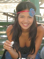 Karla Spice has a fun day at the amusement park